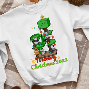 Cats, Meowy Christmas 2023, Personalized Shirt, Christmas Gift For Cat Lovers - Shirts - GoDuckee
