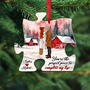 Couple, You're The Perfect Piece To Complete My Life, Personalized Ornaments, Christmas Gifts For Couple - Ornament - GoDuckee