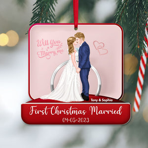 Couple, Will You Marry Me, Personalized Ornament, Christmas Gifts For Couple - Ornament - GoDuckee