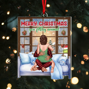 Merry Christmas You Filthy Animal, Personalized Naughty Couple Ornament, Gift For Christmas - Ornament - GoDuckee