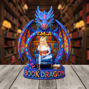 Book Dragon Personalized Gifts For Book Lovers Plaque 01hutn140525tm - Shaped Plaques - GoDuckee