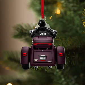 Biker Man Back Riding Motorcycle, Personalized Acrylic Ornament, Christmas Gift For Biker, Motorcycle Lovers, 04NAPO120923 - Ornament - GoDuckee