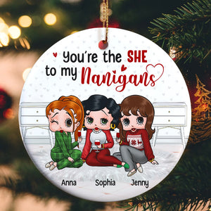 You Are The She To My Nanigans Personalized Christmas Ornament 03ACTN110823HH - Ornament - GoDuckee