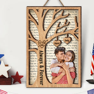 Custom Photo Gifts For Couple Wood Sign Always & Forever - Wood Signs - GoDuckee