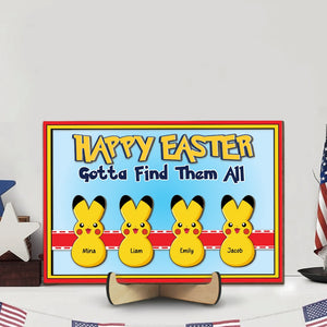 Personalized Gifts For Mom Wood Sign Happy Easter Gotta Find Them All 04ohpu170224 Easter's Day Gifts - Wood Signs - GoDuckee