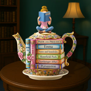 Book & Tea Loving Girl Plaque - Personalized Gifts For Book Lovers 03qhtn020625 - Shaped Plaques - GoDuckee