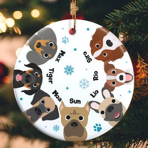 Merry Woofmas Personalized Ceramic Circle Ornament 05PGTN0030823TM - Ornament - GoDuckee