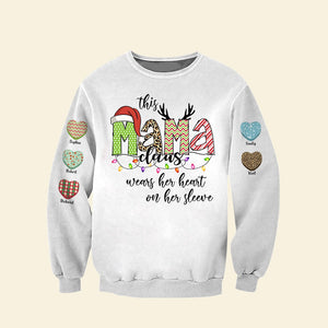 This Mama Claus Wears Her Heart On Her Sleeve-Personalized Shirt 3DAP-01acqn250923 - AOP Products - GoDuckee
