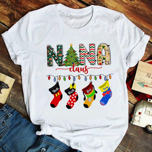 Family Socks, Personalized Nana Claus Shirt, 02NATN161023 - Shirts - GoDuckee
