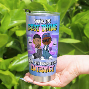 Personalized Gifts For Online Dating Couple Tumbler 02katn070125hg - Tumbler Cup - GoDuckee