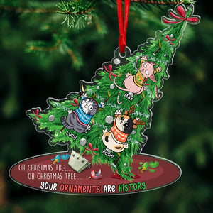Your Ornaments Are History-Personalized Acrylic Ornament- Gift For Cat Lover-Christmas Gift- Cat Lover Ornament - Ornament - GoDuckee