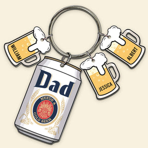 Personalized Gifts For Dad Keychain With Beer Glass Charms 02naqn240524-Homacus