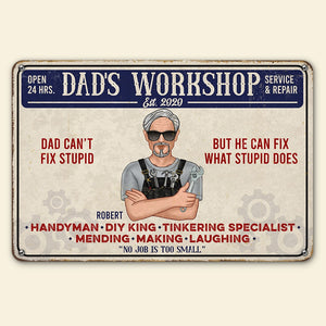 Daddy's Workshop Personalized Metal Sign, Gift For Dad, Father's Day Gift - Metal Wall Art - GoDuckee