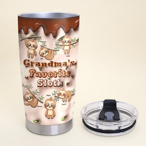 Personalized Gifts For Grandma Tumbler 02xqmh080225 Grandma's Favorite Sloths - Tumbler Cup - GoDuckee