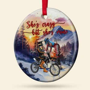 The Couple, She's Crazy But She's Mine, Personalized Ornament, Christmas Gift For Couple - Ornament - GoDuckee