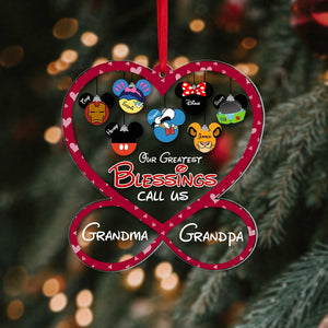 Our Greatest Blessings Call Us, Personalized Ornament, Christmas Gift For Parents & Grandparents, 04QHPO261023 - Ornament - GoDuckee