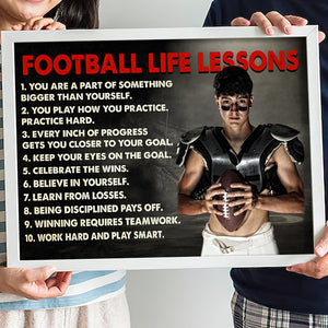 Football Life Lessons, Custom Photo Canvas Print, Gift For Football Lover - Poster & Canvas - GoDuckee