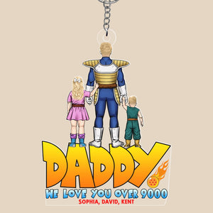 Personalized Gifts For Dad Keychain We Love You Over 9000 032QHQN150324HH - Keychains - GoDuckee