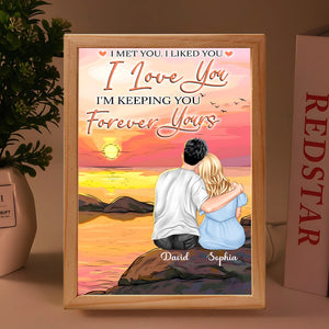 Couple, Forever Yours, Personalized Picture Frame Light Box, Valentine Gift, Couple Gift - - GoDuckee