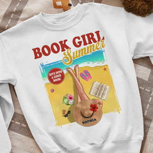 Personalized Gifts For Book Lovers Shirt Book Girl Summer: Dive into a good book - 2D Shirts - GoDuckee