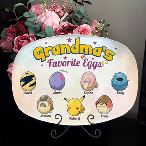 Personalized Gifts For Grandma Plate Grandma's Favorite Eggs 05ohqn190224 - Plates - GoDuckee