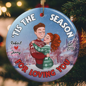 Couple, 'Tis The Season For Love, Personalized Ornament, Christmas Gifts For Couple - Ornament - GoDuckee