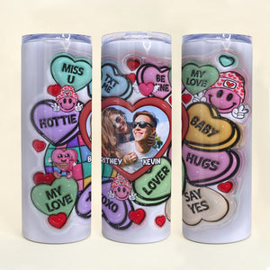Custom Photo Gifts For Couple Tumbler Miss You My Love Valentine's Gifts - Tumbler Cup - GoDuckee