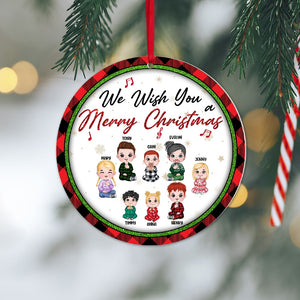 Kids, We Wish You a Merry Christmas, Personalized Ornament, Christmas Gift For Kids, up to 6 - Ornament - GoDuckee