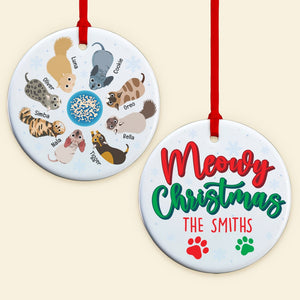 Cat-Personalized Ornament - Ceramic Circle Ornament- Gift For Cat Lover- Christmas Gift- Cat Lover Ornament - Ornament - GoDuckee