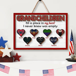 Personalized Gifts For Grandparents Wood Sign Grandchildren Fill A Place In My Heart 05ohqn280224 - Wood Signs - GoDuckee