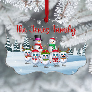 Family, The Snowman Family, Personalized Acrylic Ornament, Christmas Gifts For Family - Ornament - GoDuckee