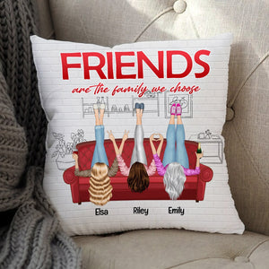 Friends Are The Family, Personalized Pillow, Gifts For Friends - Pillow - GoDuckee