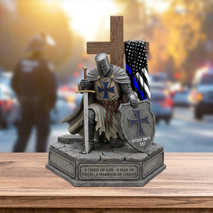 Knight Templar Kneeling Under God Plaque Personalized Gifts For Police 03qhtn170525 - Shaped Plaques - GoDuckee