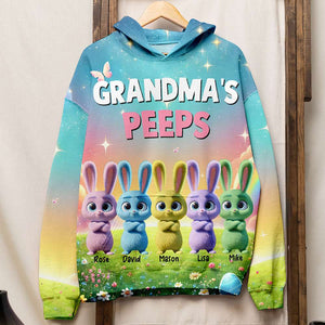 Personalized Gifts For Grandma Easter Day Shirt Bunny Peeps - AOP Products - GoDuckee