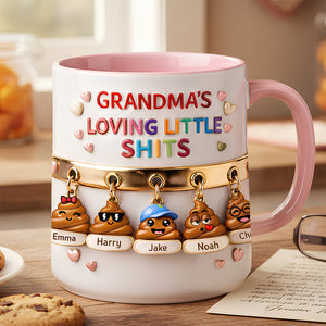 Loving Little Sh*ts Accent Mug - Personalized Gifts For Grandma 01HUDT090126 - Coffee Mug - GoDuckee