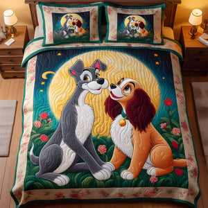 Personalized Gifts For Couple Quilt Bedding Set Special Line, Cartoon Dog Character 05TGMH140125 - Blanket - GoDuckee