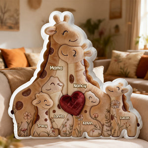 Mother Giraffe Love Her Baby Custom Shape Pillow - Personalized Gifts For Moms 05namg160326 - Pillow - GoDuckee