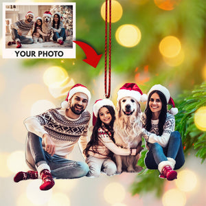 Custom Photo Gifts For Family, Upload Family Photo Christmas Ornament 33pgvp140924 - Ornament - GoDuckee
