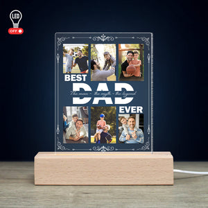 Personalized Photo Night Light, Personalized Gifts, Bedroom Night Light, Gift for Dad, Best Dad Ever, Custom Name Light - Led Night Light - GoDuckee