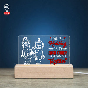 Love Is Holding On To Each Other Personalized Led Light, Gift For Couple (N) - Led Night Light - GoDuckee