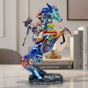 Girl & Her Noble Horse Acrylic Plaque Personalized Gifts For Horse Lovers 09TGDT151125 - Shaped Plaques - GoDuckee