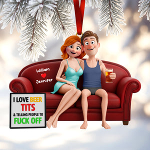 Naughty Couple Christmas Ornament - Personalized Gifts For Couple 10kiqn151125 - Ornament - GoDuckee