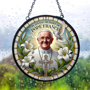 In Loving Memories - Pope Francis Stained Glass Ornament 05HULU230425 - Ornament - GoDuckee
