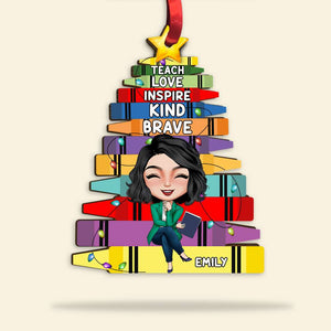 Personalized Gifts For Teacher Crayon Wooden Ornament 01NAMH270824HH - Ornament - GoDuckee