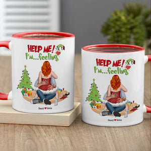 Help Me, I'm ... Feeling, Naughty Couple, Personalized CC-03HTPU191023HH Accent Mug, Christmas Gifts - Coffee Mug - GoDuckee