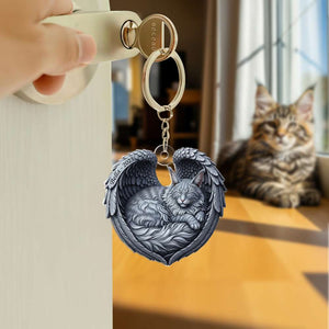 Cat In Heaven Acrylic Keychain- Personalized Gifts For Cat Lovers 01OHLU190625 - Keychains - GoDuckee