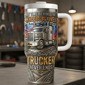 Old Trucker 40oz Tumbler - Personalized Gifts For Trucker Tumbler 03PATA250326 - Tumbler Cup - GoDuckee