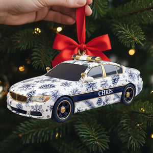 Christmas On Duty Police Car Ornament - Personalized Gifts For Police 02PGLU031025 - Ornament - GoDuckee