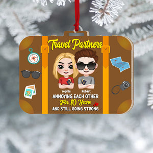 Travel Couple 02ohpo150823hh, Personalized Ornament - Ornament - GoDuckee