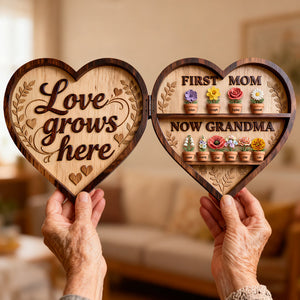 Love Grows Here Acrylic Plaque - Personalized Gifts For Mother's Day 02kidt070226 - Shaped Plaques - GoDuckee